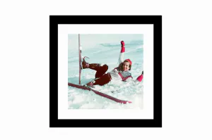 Hovedbilde Bilde i glass sort treramme skifall 60x60 