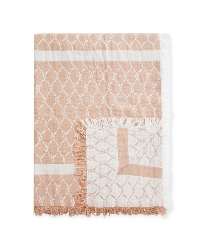 Pledd sengeteppe160x240 Beige/hvit