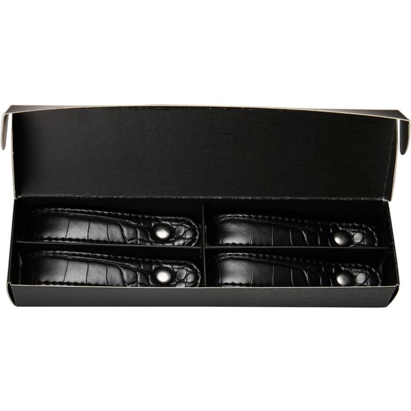 Serviettring sort croco 4pk